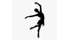 A silhouette of a person dancing on the ground